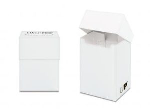 Ultra PRO - PRO 80+ Card Deck Box (أبيض) - حماية البطاقات الرياضية القيّمة وبطاقات الألعاب والبطاقات القابلة للتحصيل في صندوق سطح مضغوط ، مثالي للسفر والتخزين