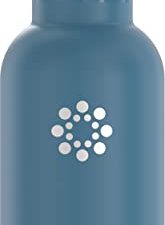 زجاجة رياضية Lifefactory 16-Ounce من الفولاذ المقاوم للصدأ معزولة بالشفط ، من قماش الدنيم الداكن