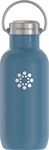زجاجة رياضية Lifefactory 16-Ounce من الفولاذ المقاوم للصدأ معزولة بالشفط ، من قماش الدنيم الداكن زجاجة رياضية Lifefactory 16-Ounce من الفولاذ المقاوم للصدأ معزولة بالشفط ، من قماش الدنيم الداكن