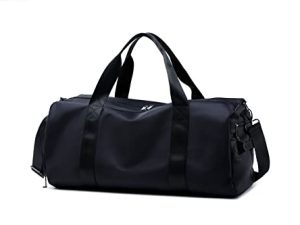 YUBEN Gym Luggage Bag Luggage Bag Travel Bag قابل للتعديل والفصل أحزمة كتف فصل رطب وجاف خامة البوليستر تصميم متعدد الجيوب مقاس 16.53 * 8.26 * 9.05 بوصة الوزن 1.168Ib (أسود)