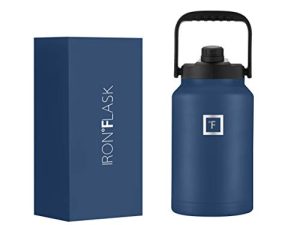 زجاجة ماء رياضية من IRON ° FLASK - 128 أونصة / جالون واحد ، غطاء واحد ، فولاذ مقاوم للصدأ معزول بالفراغ ، بارد ساخن ، مزدوج الجدران ، كوب حراري ، إبريق معدني للمقصف