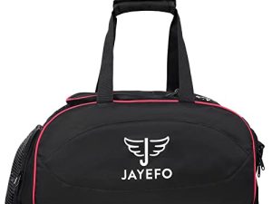 Jayefo حقيبة دفل رياضية للسفر والجيم والتخييم والليل والرياضة - حقيبة ظهر للتخييم والتنزه - مقاس قياسي - أسود وأحمر
