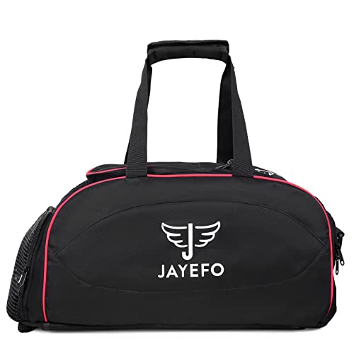 Jayefo حقيبة دفل رياضية للسفر والجيم والتخييم والليل والرياضة - حقيبة ظهر للتخييم والتنزه - مقاس قياسي - أسود وأحمر Jayefo حقيبة دفل رياضية للسفر والجيم والتخييم والليل والرياضة - حقيبة ظهر للتخييم والتنزه - مقاس قياسي - أسود وأحمر