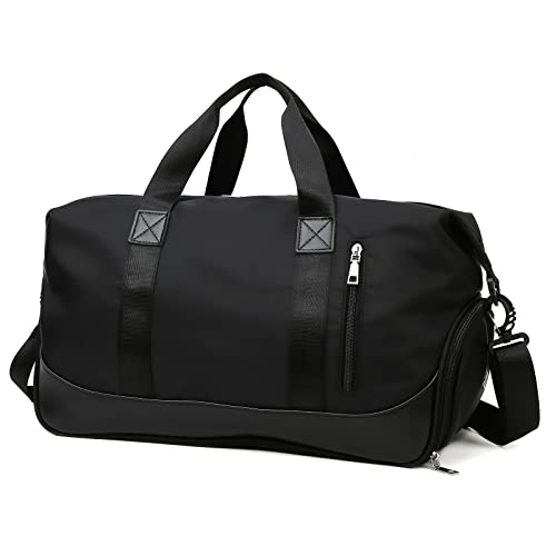 Arouselove Sports Duffel Bags للنساء والرجال حقيبة رياضية محمولة مع جيب مبلل وجيب منفصل للأحذية وحقيبة كتف صغيرة لتنظيم السفر ، أسود Arouselove Sports Duffel Bags للنساء والرجال حقيبة رياضية محمولة مع جيب مبلل وجيب منفصل للأحذية وحقيبة كتف صغيرة لتنظيم السفر ، أسود