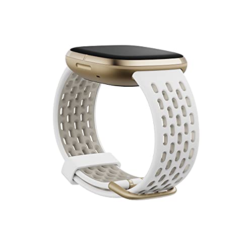 سوار Fitbit Sense & Fitbit Versa 3 ، منتج رسمي من Fitbit ، رياضي ، أبيض / أبيض قمري ، صغير سوار Fitbit Sense & Fitbit Versa 3 ، منتج رسمي من Fitbit ، رياضي ، أبيض / أبيض قمري ، صغير