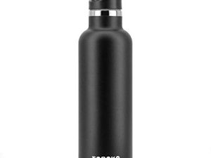 قارورة مياه TOPOKO 25oz Hydro مزدوجة الجدار من الفولاذ المقاوم للصدأ ، أعلى صمام ، معزول بالفراغ ، مقاوم للعرق ، ترمس رياضي مقاوم للتسرب. فم قياسي بسعة 25 أونصة ، خالٍ من مادة BPA ، يحافظ على البرودة لمدة 24 ساعة (أسود)