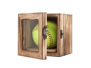 نقطة التجميد 9 "بيسبول 12" حافظة عرض كرة لينة لكرات Homerun Shadow Box إطار حامل صغير مثبت على الحائط مكعبات تذكارية مقتنيات رياضية شفافة هدايا فردية للأولاد متفحمة 1