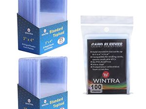 WINTRA 3 "x 4" 50 Count 35pt Topload Hard Card Holder and 100 Count Penny Soft Card Case Protectors Package for Trading and Sports Cards (50 topload + 100 Sleeve)