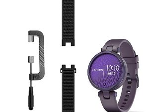حزام شبكي رياضي من LeiOu متوافق مع Garmin Lily GPS Smartwatch Bands المنسوج من النايلون القابل للاستبدال مع أداة إزالة الفرقة - صغير (10 #)
