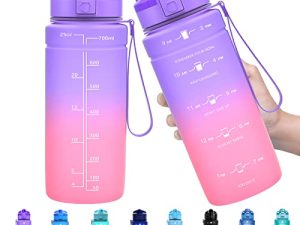 زجاجة ماء ZOUNICH Tritan خالية من مادة BPA مع قلم تحديد الوقت - 32 أونصة / 24 أونصة / 17 أونصة زجاجات مياه رياضية تحفيزية مانعة للتسرب لضمان شرب كمية كافية من الماء طوال اليوم من أجل اللياقة والأنشطة الخارجية