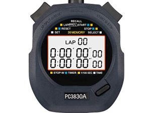 LEAP Stopwatch Professional Timer 3 RAW 10/30/100 Lap Split Memory مع شاشة رقمية كبيرة جدًا لساعات الإيقاف الرياضية وموقت الألعاب العد التنازلي ومقاوم للماء