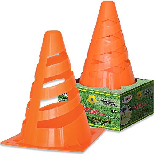 Thin Air Brands Agility Training Sport Cone 12 Pack - لكرة القدم أو الرياضة أو الأحداث أو المدرسة أو علامات الملعب - للأطفال والكبار ، برتقالي Thin Air Brands Agility Training Sport Cone 12 Pack - لكرة القدم أو الرياضة أو الأحداث أو المدرسة أو علامات الملعب - للأطفال والكبار ، برتقالي