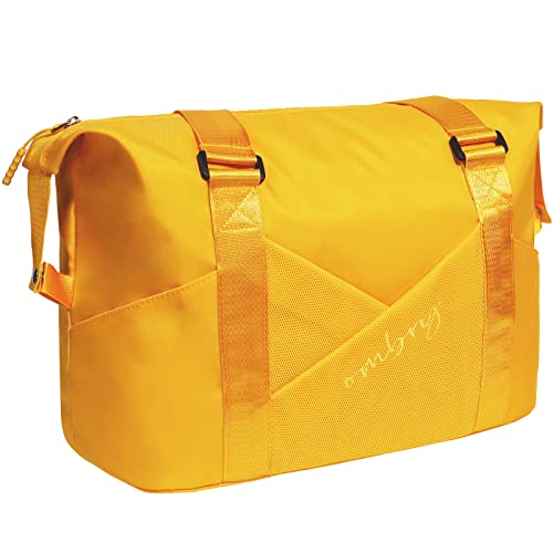 OMBRY Duffle Bag Women Weekender Bag Night Night for Women Sports Gym Bag Personal Item Personal Item Travel Bag Travel Tote Bags with Trolley Sleeve (S-Yellow) OMBRY Duffle Bag Women Weekender Bag Night Night for Women Sports Gym Bag Personal Item Personal Item Travel Bag Travel Tote Bags with Trolley Sleeve (S-Yellow)