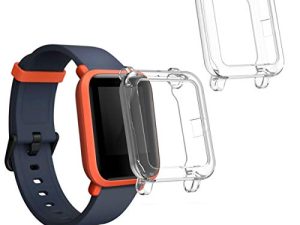 إطار متعقب اللياقة البدنية kwmobile 2-Pack متوافق مع Huami Amazfit Bip S / Bip S Lite - جراب متعقب رياضي غطاء سيليكون TPU - شفاف