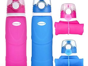 زجاجة ماء Farielyn-X قابلة للطي 26 أونصة / 750 مل سيليكون من الدرجة الطبية ، خالية من BPA ، ميزات قابلة للطي قابلة للطي للرياضة ، وزجاجة ماء خارجية وداخلية