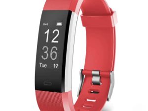 OCTANDRA Active VeryFitPro Fitness Tracker HR معدل ضربات القلب مراقب النوم عداد الخطوات IP67 مقاوم للماء تعقب النشاط عداد الخطى الذكية تشغيل ساعة ذكية للرجال والنساء (ID115Plus HR) (أحمر)