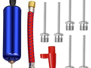 Arbootjin Ball Pump مضخة هواء محمولة ، مضخة كرة السلة ، مضخة بالون مع 7 إبر ، 1 فوهة وخرطوم واحد مرن لكرة القدم والكرة الطائرة وكرة القدم والرجبي الرياضية والسباحة والمطاطية