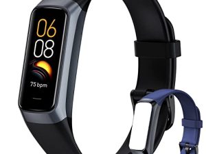 متتبع نشاط اللياقة البدنية للنساء والرجال والأطفال ، ساعة لياقة بدنية بشاشة AMOLED مقاس 1.1 بوصة ، معدل ضربات القلب / ضغط الدم / SpO2 / مراقبة النوم ، 5 ATM مقاوم للماء عداد السعرات الحرارية لنظام iOS Android