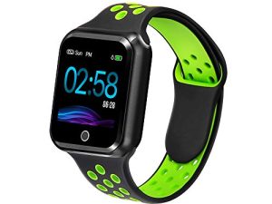 WAFA Fitness Tracker مع مراقب ضغط الدم لمعدل ضربات القلب ، ساعة ذكية رياضية مقاومة للماء ، سوار ذكي Bluebooth ، مراقبة بيانات الرياضة أثناء النوم ، ساعة عداد الخطى للأطفال والنساء والرجال