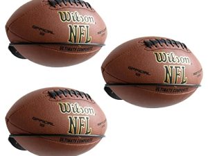 حامل تخزين على الحائط من Wallniture Sporta Ball Storage مجموعة من 3 ، حامل كرة قدم لديكور غرفة الأولاد وديكور رجل الكهف ، حامل كرة سوداء للتذكارات الرياضية ، فولاذ