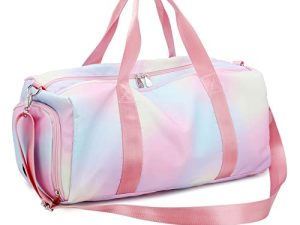 Konelia Travel Duffle Bag Sports Gym Dance Bag Weekender Overnight Bag مع جيب تخزين رطب جاف ومقصورة للأحذية حقيبة حمل خفيفة الوزن حقيبة يوجا للسيدات والفتيات