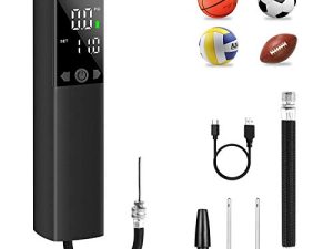 مضخة كرة كهربائية BOMPOW ، مضخة كرة للكرات الرياضية ، ومضخة هواء لكرة السلة مع شاشة LCD ، ومضخات هواء لكرة القدم وكرة السلة والرجبي مع الإبر