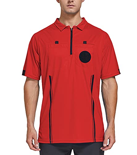 ChinFun Sporting Goods - الحكم الرسمي للرجال بأكمام قصيرة للحكم جيرسي - زي موحد للمحترفين رائع لكرة السلة وكرة القدم والمسابقات الرياضية ChinFun Sporting Goods - الحكم الرسمي للرجال بأكمام قصيرة للحكم جيرسي - زي موحد للمحترفين رائع لكرة السلة وكرة القدم والمسابقات الرياضية