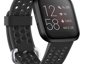 أحزمة رياضية GEAK لساعة Fitbit Versa 2 / Versa Bands / Versa Lite الذكية ، أساور مقاومة للماء وتنفس مع مشبك معدني لساعة اللياقة البدنية Fitbit Versa 2 الذكية للنساء والرجال ، مقاس صغير