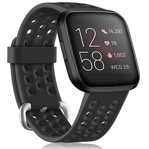 أحزمة رياضية GEAK لساعة Fitbit Versa 2 / Versa Bands / Versa Lite الذكية ، أساور مقاومة للماء وتنفس مع مشبك معدني لساعة اللياقة البدنية Fitbit Versa 2 الذكية للنساء والرجال ، مقاس صغير أحزمة رياضية GEAK لساعة Fitbit Versa 2 / Versa Bands / Versa Lite الذكية ، أساور مقاومة للماء وتنفس مع مشبك معدني لساعة اللياقة البدنية Fitbit Versa 2 الذكية للنساء والرجال ، مقاس صغير