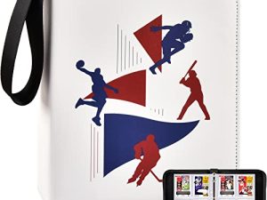 حامل الموثق لبطاقات كرة القدم لبطاقات NFL / لسلسلة بطاقات البيسبول Topps 2022. ألبوم مجموعة بطاقات كرة السلة لبطاقة التداول الرياضية ، حافظة واقية من الجيوب 440 لـ PM TCG (صندوق فقط) - أبيض