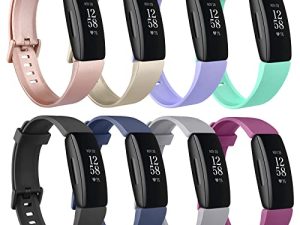 [8 عبوات] أحزمة سيليكون متوافقة مع Fitbit Inspire 2 و Fitbit Inspire HR و Fitbit Inspire & Fitbit Ace 2 ، إكسسوارات رياضية بديلة وناعمة قابلة للتعديل للرجال (8 عبوات B ، صغيرة)