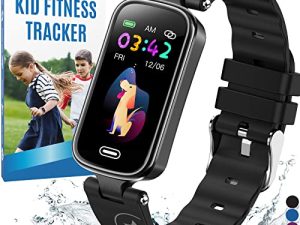 Inspiratek Kids Fitness Tracker لعمر 5-16,2022 ساعة تعقب مطورة للأطفال , ساعة مقاومة للماء للأطفال مع عداد الخطى , مراقب النوم وعداد السعرات الحرارية , ساعة لياقة بدنية للأطفال البنات والأولاد والمراهقين (أسود)
