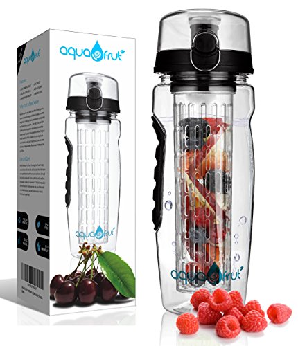 زجاجة مياه AquaFrut 32 OZ لتنقع الفاكهة خالية من BPA - غطاء علوي قابل للطي مع صنبور للشرب ، مانعة للتسرب ، مصنوعة من Tritan متين. وصفة مجانية الكتاب الاليكترونى! (أسود) زجاجة مياه AquaFrut 32 OZ لتنقع الفاكهة خالية من BPA - غطاء علوي قابل للطي مع صنبور للشرب ، مانعة للتسرب ، مصنوعة من Tritan متين. وصفة مجانية الكتاب الاليكترونى! (أسود)