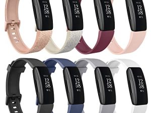 [8 عبوات] أحزمة سيليكون متوافقة مع Fitbit Inspire 2 و Fitbit Inspire HR و Fitbit Inspire & Fitbit Ace 2 ، إكسسوارات رياضية بديلة وناعمة قابلة للتعديل للرجال (8 عبوات A ، صغيرة)