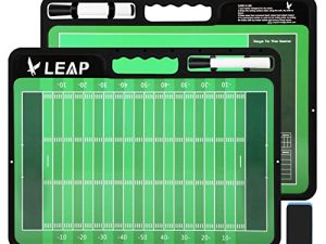 LEAP Coach Board حافظة تكتيكية ممتازة ذات وجهين مع لوح ماركر للمسح الجاف كامل ونصف الملعب لكرة السلة ، البيسبول ، كرة القدم ، كرة القدم ، الهوكي