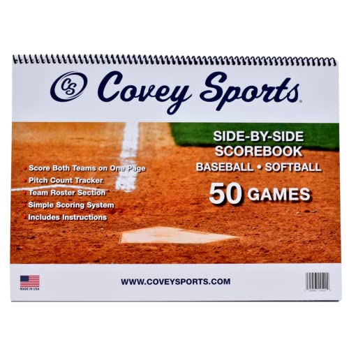 Covey Baseball Softball Scorebook - جنبًا إلى جنب - (50 لعبة) - تسجيل الدرجات مع الأوراق المصممة لجعل نقاط البيسبول والكرة اللينة أسهل لحافظ النتائج والمدربين والمذيعين Covey Baseball Softball Scorebook - جنبًا إلى جنب - (50 لعبة) - تسجيل الدرجات مع الأوراق المصممة لجعل نقاط البيسبول والكرة اللينة أسهل لحافظ النتائج والمدربين والمذيعين