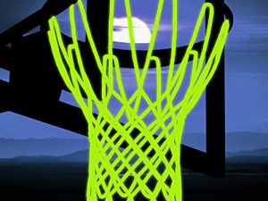 NEIJIANG Glow Basketball Net ، شبكة كرة السلة ذات الإضاءة الليلية مضيئة في الهواء الطلق محمولة تعمل بالطاقة الشمسية من النايلون الرياضي