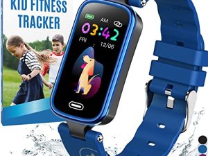 Inspiratek Kids Fitness Tracker لعمر 5-16,2022 ساعة تعقب مطورة للأطفال , ساعة مقاومة للماء للأطفال مع عداد الخطى , مراقب النوم وعداد السعرات الحرارية , ساعة لياقة بدنية للأطفال البنات والأولاد والمراهقين (أزرق)