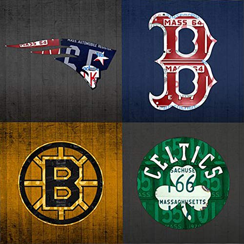 KPSheng Boston Sports Fan Vintage Massachusetts License Plate Art Patriots Red Sox Bruins Celtics Retro Vintage Metal Tin Sign Wall Plaque - For Cafe Beer Club Wall Home Decor 12x12 بوصة KPSheng Boston Sports Fan Vintage Massachusetts License Plate Art Patriots Red Sox Bruins Celtics Retro Vintage Metal Tin Sign Wall Plaque - For Cafe Beer Club Wall Home Decor 12x12 بوصة