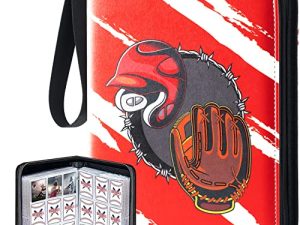 9-Pocket Baseball Card Binder صالح لبطاقة البيسبول ، 720 جيبًا لحمل بطاقات عرض البيسبول مع 40 أكمام قابلة للإزالة ، كم واقٍ لبطاقات البيسبول الرياضية ، هدية لمحبي البيسبول