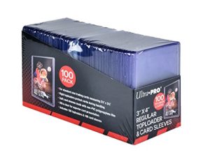 Ultra PRO 3 "x 4" محمل علوي عادي شفاف للبطاقات بأكمام بطاقات حزمة الحجم القياسي 100ct وأكمام بطاقات البيسبول واقيات بطاقات البيسبول واقيات بطاقات التحميل العلوي