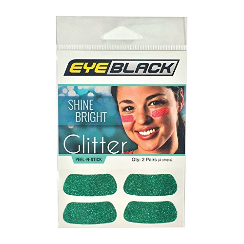 EyeBlack Green Softball Glitter Eye Black Strips، 2 pair EyeBlack Green Softball Glitter Eye Black Strips، 2 pair